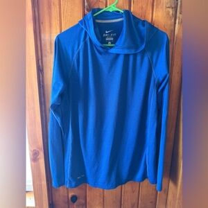 Nike Dri-FIT Hoodie Pullover‎ Long Sleeve Athletic Top Blue Medium